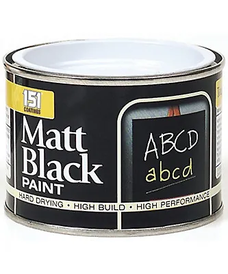 £5.29 • Buy Matt Black Paint Board School Chalk Wood Metal Concrete 151 Coatings 180ml