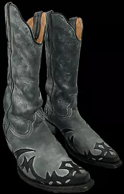 MOONSHINE SPIRIT MEN'S DISTRESSED GREY COWBOY BOOTS - SNIP TOE - Size 9.5D - EUC • $94.05