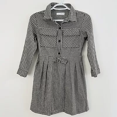 $15 • Buy ZARA Black & Ivory Checked Houndstooth Retro Style Shift Dress Girls Size 13/14