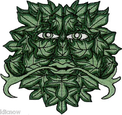 GREEN MAN Embroidered PATCH 8.5cm X 9cm (3 1/4  X 3 1/2 ) Approx • £3.49