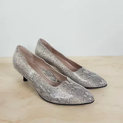 [ BEAUTIFEEL ] Womens Silver Snake Print Melora Heel Shoes NEW $500+ | EUR 39 • $225.26