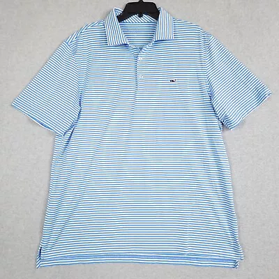 Vineyard Vines Polo Shirt Men's Size XL Winstead Stripe Sankaty Polo Blue • $24.99