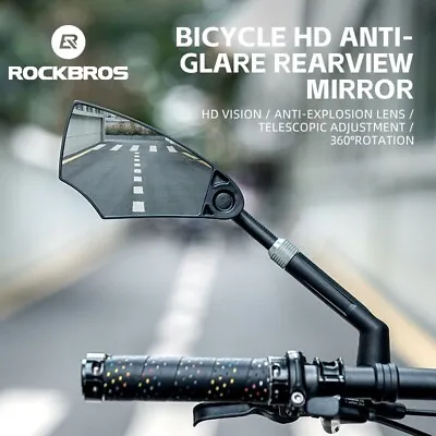 RockBros MTB Bike Rearview Mirror Safe Cycling Rear View Mirrors 360°Convex Side • $25.25