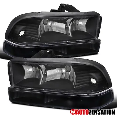 Fit 1998-2004 Chevy S10 Blazer Pickup Black Headlights+Bumper Signal Lamps • $79.99