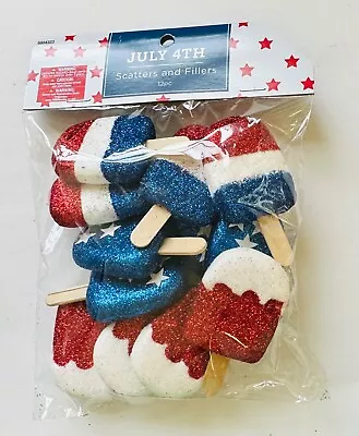 1 Pk Glitter Patriotic Popsicles Vase Scatters Filler Tiered Tray Decor July 4th • $8.99