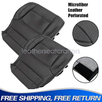 Driver & Passenger Bottom Seat Cover PERFORATED For 14-19 Chevy Silverado Black • $97.99