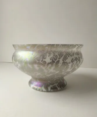 £14 • Buy Royal Brierley Studio Iridescent Silver Grey Glass Bowl Vase By Michael Harris.
