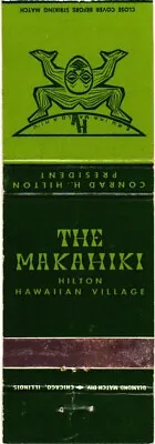 Hawaii The Makahiki Hilton Hawaiian Village Vintage Matchbook Cover • $9.99