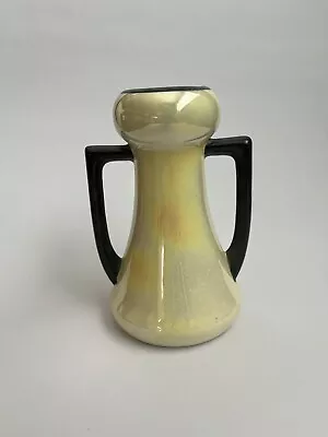VTG  1930s Czech Art Deco Yellow/Black Lusterware Porcelain Vase 5.5” • $12.99