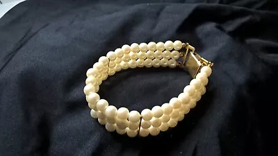 70s BRACELET SUMMER COSTUME JEWELLERY PEARLS • £10