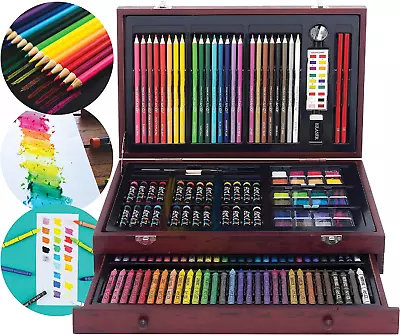 $49.19 • Buy Doodle And Color Art Set Wood Carrying Case Portable Art Studio Multicolor Style