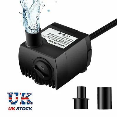 Electric Water Feature Pump Small Fountain For Indoor Garden Fish Pond Pet UK • £9.99
