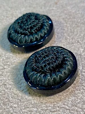 Pair Of Vintage Buttons Passementerie Dark Green • $5.25