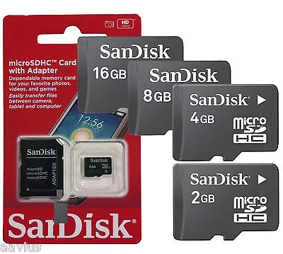 Sandisk MicroSD Flash Fast Storage Memory Card W/SD Adapter For App Photo Videos • $25.88