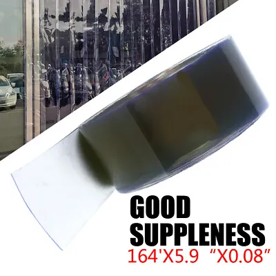 $99 • Buy 164' X 5.9  Door Strip Curtain Roll 2mm / 0.08in PVC Door Plastic Strips Freezer