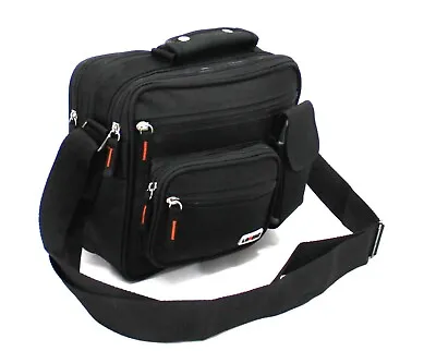 Men's Canvas Travel Cabin Multi Pocket Messenger Cross Body Bag Shoulder Bag Bk • £12.99