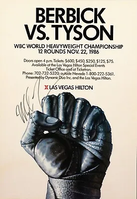 Iron Mike Tyson Vs. Trevor Berbick Boxing Fight Reproduction Poster 11x16 Art • $14.99