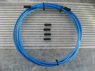 2 METRES 5mm BLUE Outer Brake Cable With 6 Black End Ferrules **NEW** • £5.95