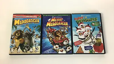 Madagascar DVD Lot Madagascar Merry Madagascar And Party With The Penguins • $9.95