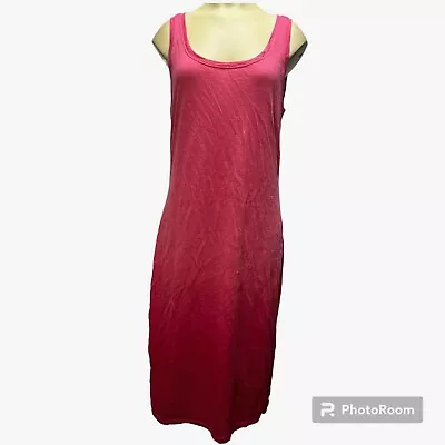 Icebreaker Womens M Merino Wool Midi Tank Dress Raspberry Dark Pink Ombre Travel • $44.99