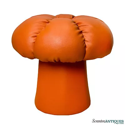 Mid-Century Orange Pedal Tuft Mushroom Seat Ottoman • $425