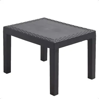 Garden Coffee Rattan Style Side Table Outdoor Patio Balcony Furniture Dark Grey  • £24.99