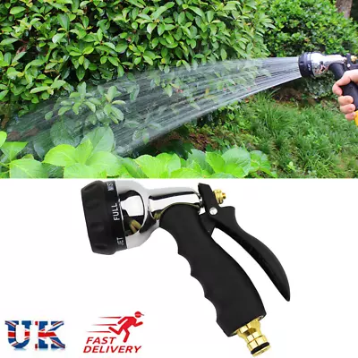 High Pressure Water Spray Gun Metal Nozzle Car Garden Lawn Wash Hose Pipe New • £8.95