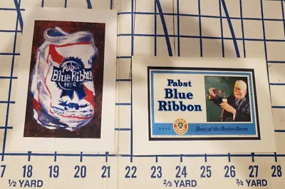 Vintage Pabst Blue Ribbon PBR Beer Lithograph Print Lot (2) Advertising 4x6 • $40