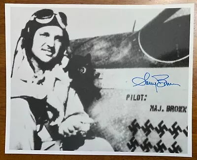 WWII AAF P-51 Fighter Pilot Sam Brown Silver Star Recipient Signed Photo • $35