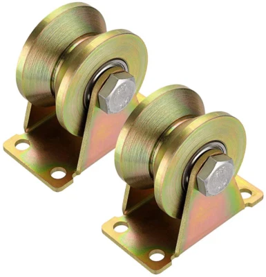 $19.89 • Buy Mdluu 2  V-Groove Wheel, Sliding Gate Track Roller With Bracket, Heavy Duty Rigi