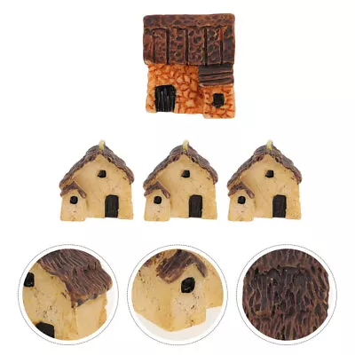  4 PCS Child Mini Garden Decorations Tiny House Building Kit Miniature Houses • £4.82