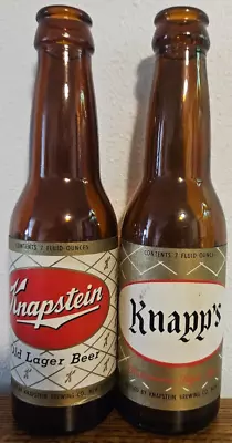 2 VTG KNAPSTEIN 7oz. BEER BOTTLES NEW LONDON WI. • $9.99