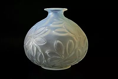 Art Deco Sabino   Les Feuilles   Opalescent Glass Vase • $533.60