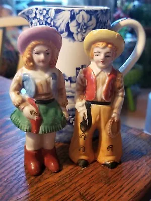 Pair Of Vintage Ceramic Cowboy And Cowgirl  Figurines • $39.99