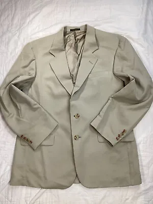 Vtg Mens Orvis Tailored In USA Khaki Tan Blazer Jacket 42L 42 Long • $49.99