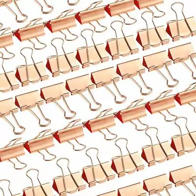£2 • Buy 15 19,25,32,41,51mm ROSE GOLD Metal BINDER FOLD BACK BULLDOG CLIPS PLANNER CLIPS