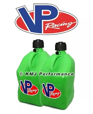 VP Fuel 2 Pack Green 5 Gallon Fuel Jug Gas Can Alcohol Off Road Circle Track ATV • $69.99