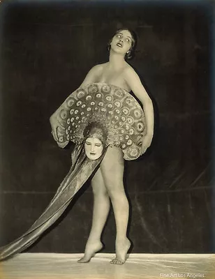 Edwin Bower Hesser Photo Showgirl Virginia Bell With Mask Fan 1920 • $36