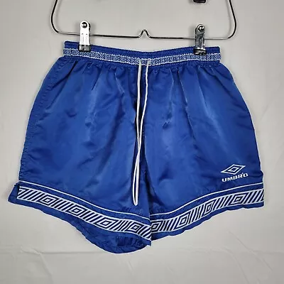 Vintage UMBRO Shorts Adult M Blue White Soccer Running Gym Made In USA 90s • $29.65