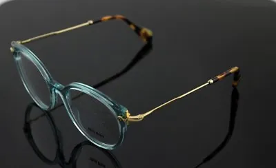 RARE New MIU MIU Round Transparent Azure EyeGlasses Frame MU 04PV VMU 04P VAA • £154.94