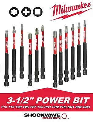 Milwaukee Shockwave Impact Driver Bits 3-1/2 Inch Length ALL SIZES 3.5  • $3.99