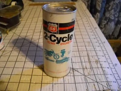 MOTORCYCLE BOAT GRAPHIC ~FULL NEAR MINT 1980s PHILLIPS 66 2 CYCLE ENGINE OIL CAN • $2.49