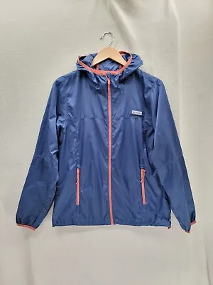 Columbia PFG Blue Full Zip Hooded Wind Rain Lightweight Jacket Size-S • $21