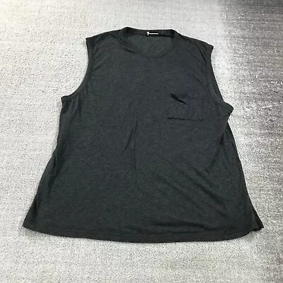 T By Alexander Wang Shirt Mens Extra Large Pocket Dark Gray Tank Top Casual • $48.88