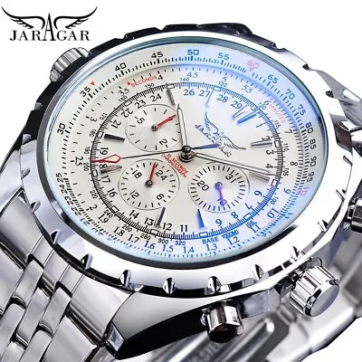£45.99 • Buy Jaragar Men Mechanical Classic Watch Stainless Steel Luminous Automatic Gift UK 