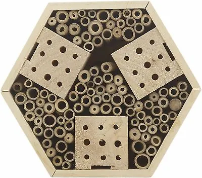 Hanging Insect Bug Bee Garden Nest Hexagonal Hotel Wooden House Shelter • £9.49