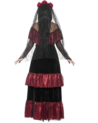 CL568 Day Of The Dead Bride Skull Spanish Dress Up Senorita Halloween Costume • $84.55