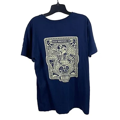 Canvas T-shirt Maui Brewing Company Hawaii Navy Tshirt Tee Large • $15.57
