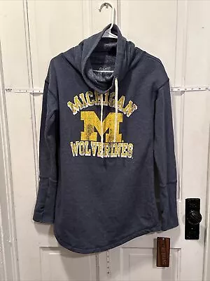 NWT Retro Brand Michigan Wolverines Hoodie Navy Heather Women’s Medium Tube Hood • $11.99