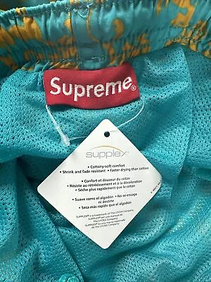 SUPREME Nylon Bathing Suit Swim Trunks Water Shorts Teal Floral SS20 MEDIUM NEW • $105